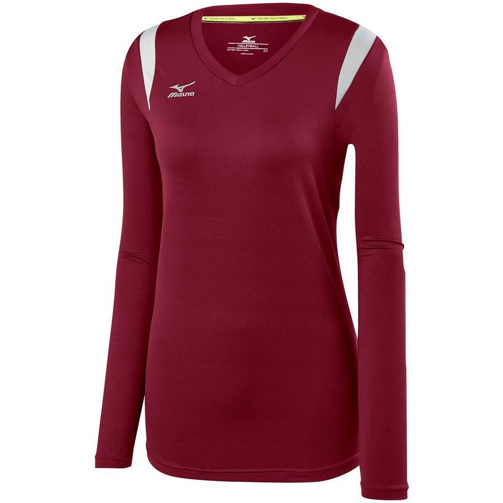 Damske Dresy Mizuno Balboa 5.0 Long Sleeve Volejbalove Bordove/Strieborne Vypredaj NAWO54321